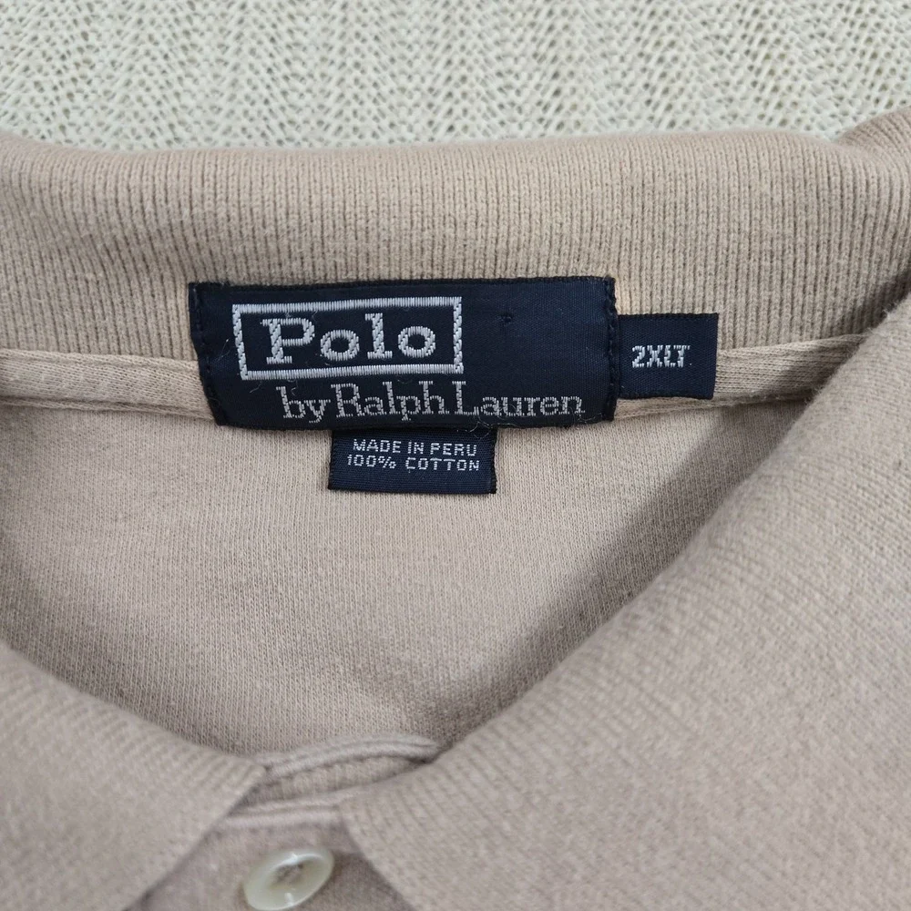 Polo Ralph Lauren Shirt Mens 2XLT Tall BVeige Short Sleeve Pony Preppy